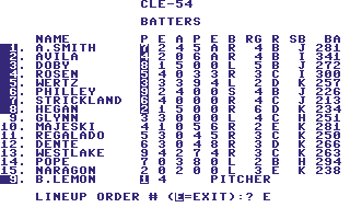 Computer Statis Pro Baseball screenshot 4 for Commodore 64